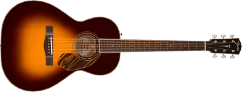 Fender PS-220E Parlor, Ovangkol Fingerboard, 3-Tone Vintage Sunburst