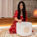 Meinl PCSB16FOL Planetary Tuned Crystal Singing Bowl 16", Flower of Life