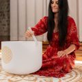 Meinl PCSB16FOL Planetary Tuned Crystal Singing Bowl 16", Flower of Life