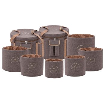 Meinl CSBPSSET3 Crystal Singing Bowl Travel Bag Set, Brown