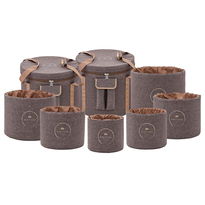 Meinl CSBPSSET3 Crystal Singing Bowl Travel Bag Set, Brown