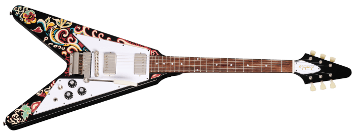 Epiphone Jimi Hendrix "Love Drops" Flying V Ebony w/ Artwork