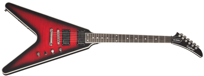 Epiphone Dave Mustaine Prophecy Flying V Figured Aged Dark Red Burst