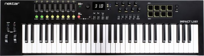 Nektar Impact LX61mk3 - MIDI keyboard, 61 keys, pads, faders & encoders