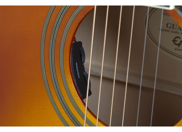 Epiphone Dove Studio (Acoustic/Electric w/ Fishman SoniTone) Violinburst Acoustics