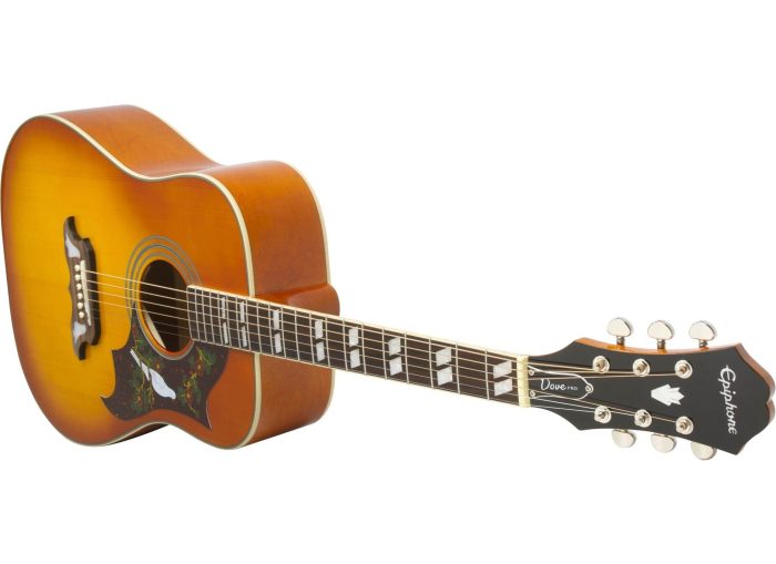 Epiphone Dove Studio (Acoustic/Electric w/ Fishman SoniTone) Violinburst Acoustics