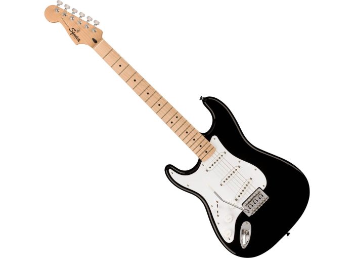 Squier Stratocaster Left-Handed, Maple Fingerboard, White Pickguard, Black