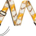 Fender 2" monogrammed strap White/yellow/brown