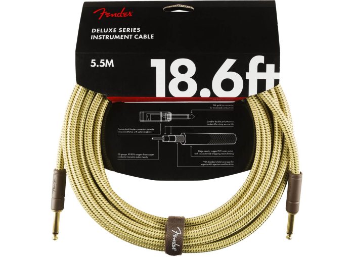Fender Deluxe Series Instrument Cable, Straight/Straight, 18.6' Twe