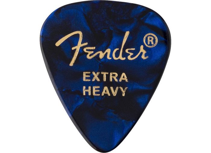 Fender 351 Shape Premium Picks, Extra Heavy, Blue Moto, 12 Count