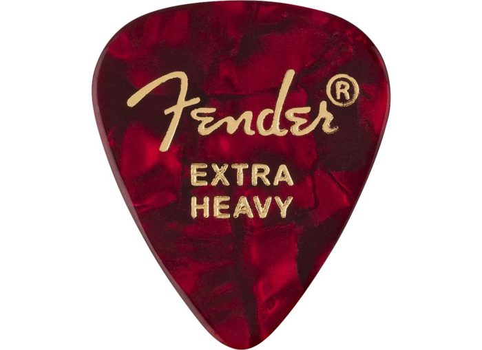 Fender 351 Shape Premium Picks, Extra Heavy, Red Moto, 12 Count