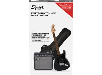 Squier Affinity Series Stratocaster HSS Pack, Laurel Fingerboard, Charcoal Frost Metallic, Gig Bag, 15G - 230V EU