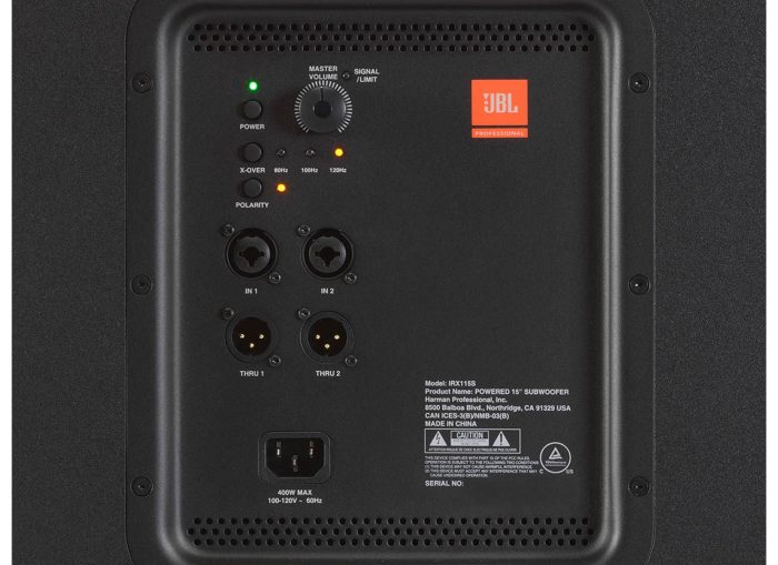 Jbl IRX115S, aktiv sub