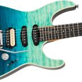 Charvel Pro-Mod Plus Dinky DK24 HSS 2PT EB QM, Ebony Fingerboard - Blue Curaçao