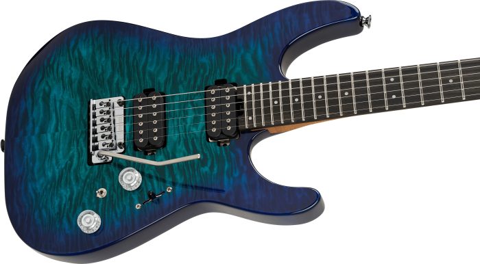 Charvel Pro-Mod Plus DK24 HH 2PT EB QM, Ebony Fingerboard - Chlorine Burst