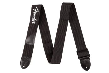 Fender Poly Logo Strap Black/Yellow Logo