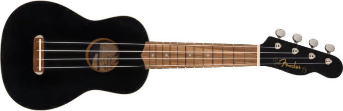 Fender Venice Soprano Uke, Walnut FB, Black