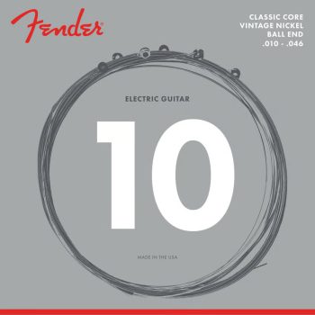 Fender Classic Core Electric Guitar Strings, 155R, Vintage Nickel, Ball Ends (.010-.046)