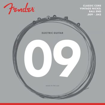 Fender Classic Core Electric Guitar Strings, 155L, Vintage Nickel, Ball Ends (.009-.042)