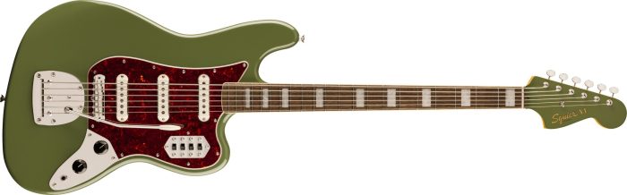 Squier FSR Classic Vibe Bass VI, Laurel Fingerboard, Tortoiseshell Pickguard, Matching Headstock, Olive