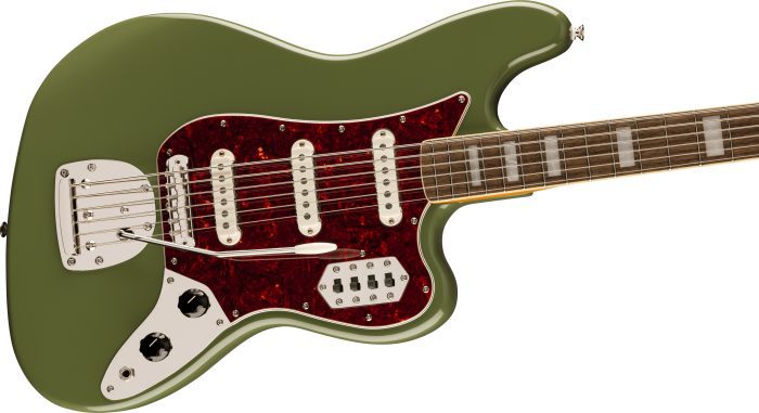 Squier FSR Classic Vibe Bass VI, Laurel Fingerboard, Tortoiseshell Pickguard, Matching Headstock, Olive