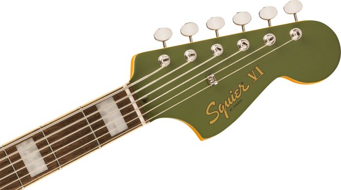 Squier FSR Classic Vibe Bass VI, Laurel Fingerboard, Tortoiseshell Pickguard, Matching Headstock, Olive