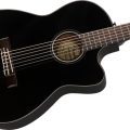 Fender CN-140SCE Nylon Thinline, Walnut Fingerboard, Black w/case