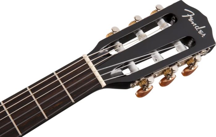 Fender CN-140SCE Nylon Thinline, Walnut Fingerboard, Black w/case