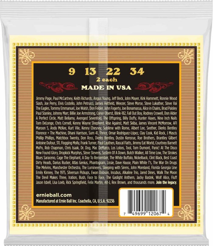 Ernie-Ball Eb-2067 Earthwood 80/20 Bronze Mandolin Loop End Lig